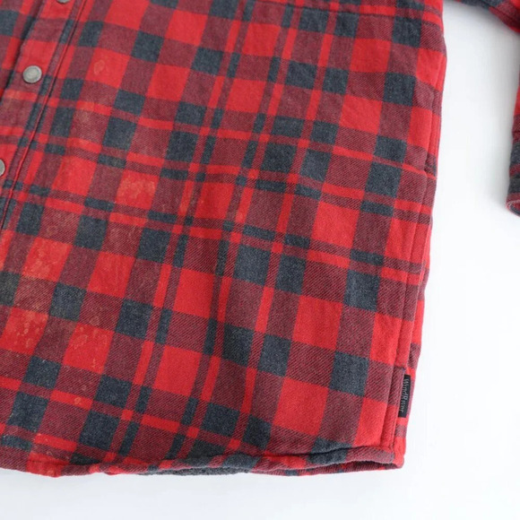 Wind River Red &  Grey Checker Print Button Up Sherpa Like Lined Shacket 3XL - Picture 5 of 12